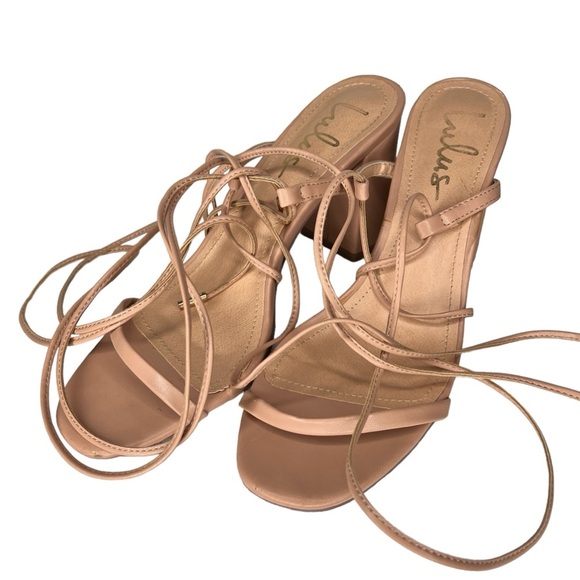 LuLu's Lace Up‎ Calf Heels - Picture 1 of 5